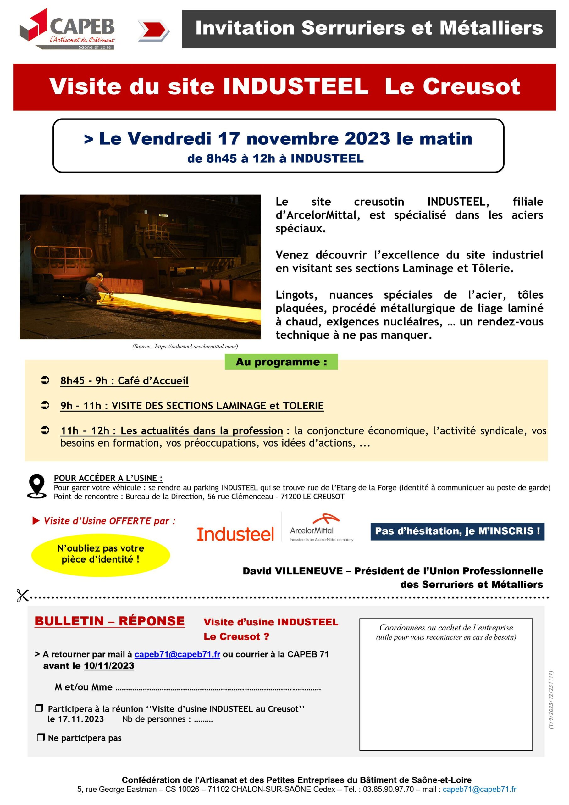 231117__Viste de l'usine INDUSTEEL au CREUSOT