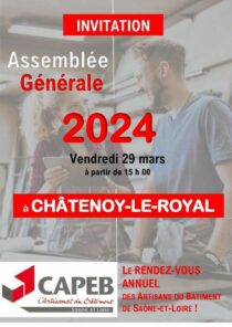 Invitation Assemblée Générale 2024 CAPEB 71